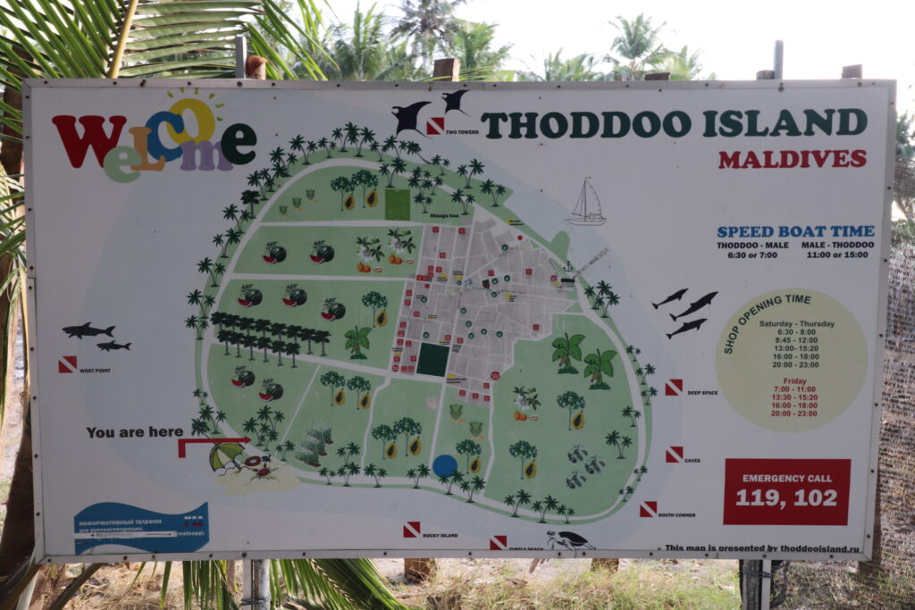 Thoddoo sziget térképe.